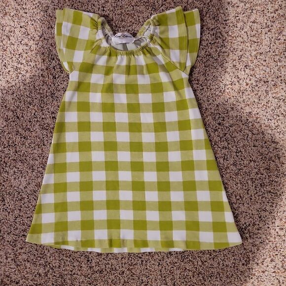 Plaid dress lime green and white size 5 runs small - Picture 1 of 3